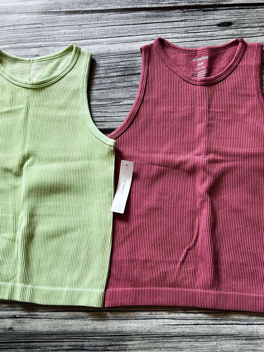 ODODOS 2 Pack Seamless HIgh Neck Tank for Women Ribbed Knit - XS/S